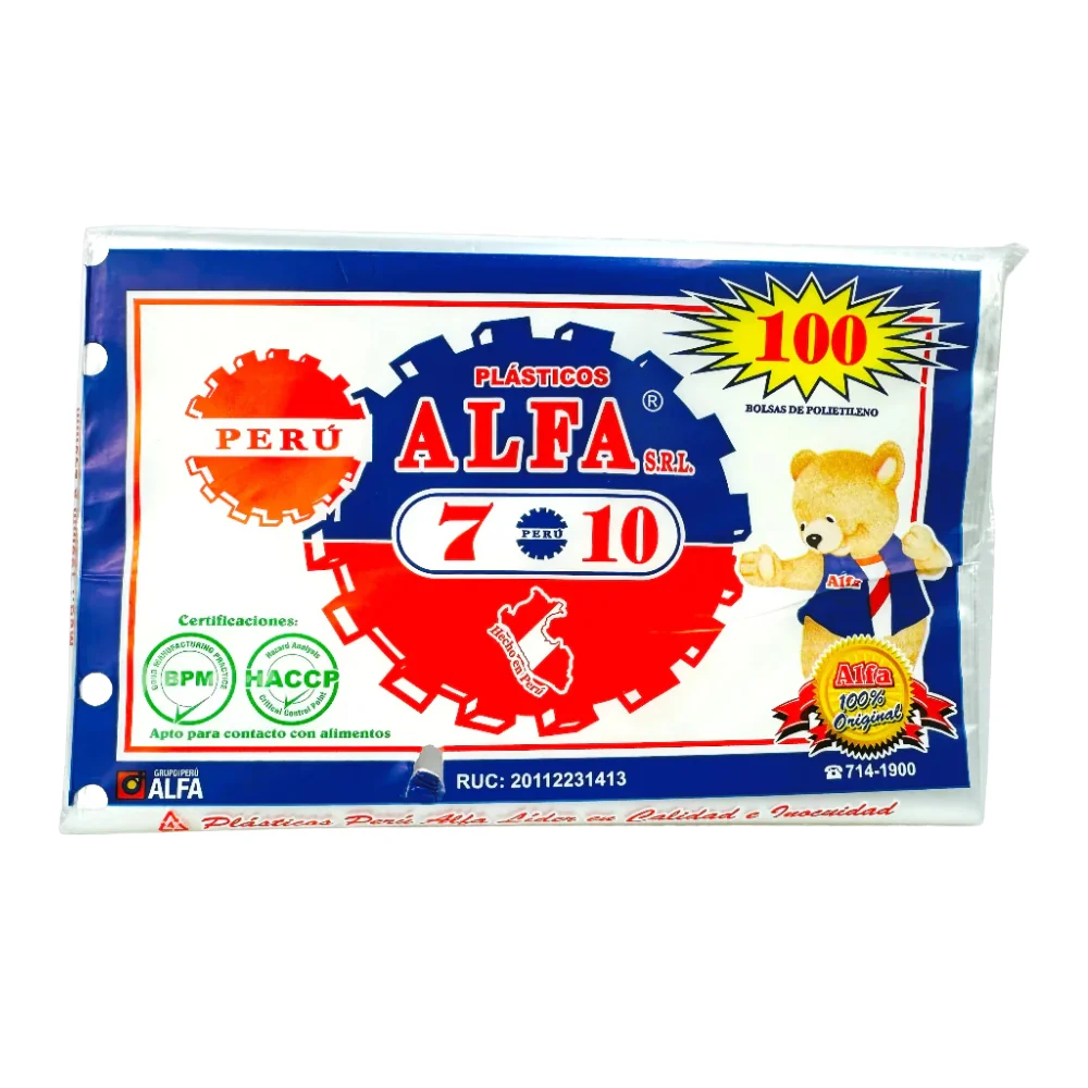 Bolsa Transparente Alfa 7 x 10 - 100 un.